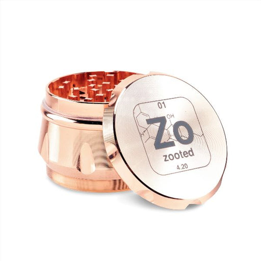 Zooted Premium 4 Piece Grinder 63mm - Rose Gold (1 Count, 5 Count, OR 10 Count)-Grinders